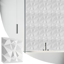 NOVECRAFTO Decorative 3D Wall Panels (50cm x 50cm) Diamond Design PVC Cladding Panel