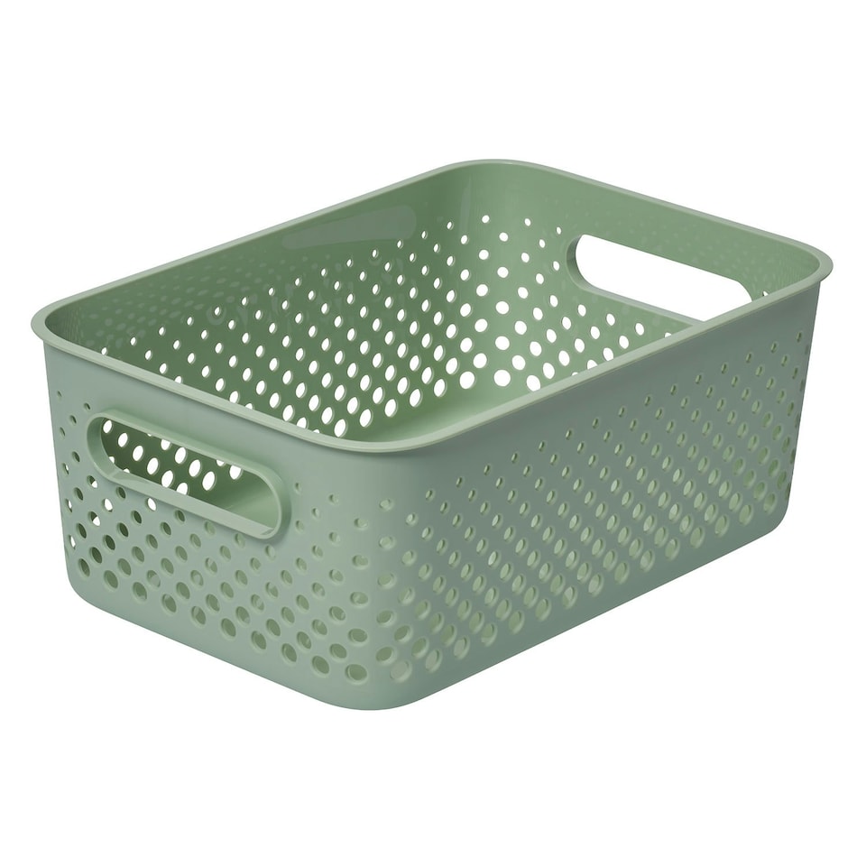 image 1 of SmartStore Essence medium Beach Grass Storage Basket, 5.6L Green