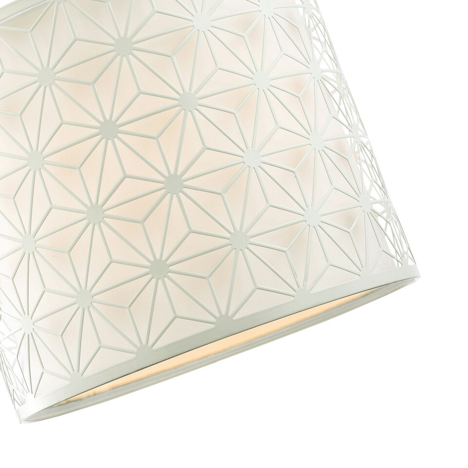 image 1 of Modern Geometric Pendant Lighting Shade with Inner White Cotton Drum Diffuser
