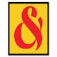 image 1 of And Ampersand Symbol Yellow Red Vibrant Design Framed Wall Art Print 12X16 In