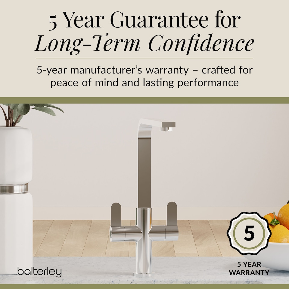 image 1 of Chara Kitchen Sink Mono Mixer Tap - Chrome Dual Lever Handles | Silver | Chrome | 1