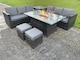 image 4 of Fimous 8 Seater Outdoor Rattan Garden Furniture Gas Fire Pit Table Sets Gas Heater Lounge Dark Grey Footstool