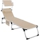 image 1 of Sun Lounger Lorella - padded, foldable, with aluminium frame | Cream | beige | 1