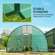 image 8 of Outsunny Tunnel Greenhouse, Upgraded Structure, Hinged Doors, 6 x 3(m), Green