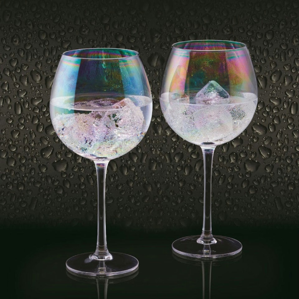 image 1 of BarCraft Iridescent Gin Glasses Set of 2