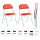 image 1 of Set of 2 Folding Dining Chairs Metal Frame Padded Seats