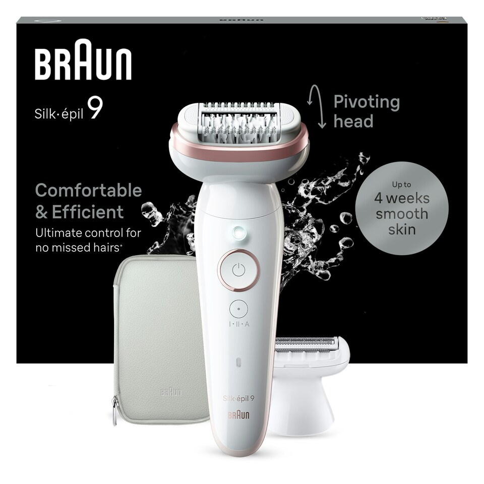 image 1 of Braun Silk-épil 9,  Epilator For Easy Hair Removal, Lasting Smooth Skin, 9-030, White/Flamingo