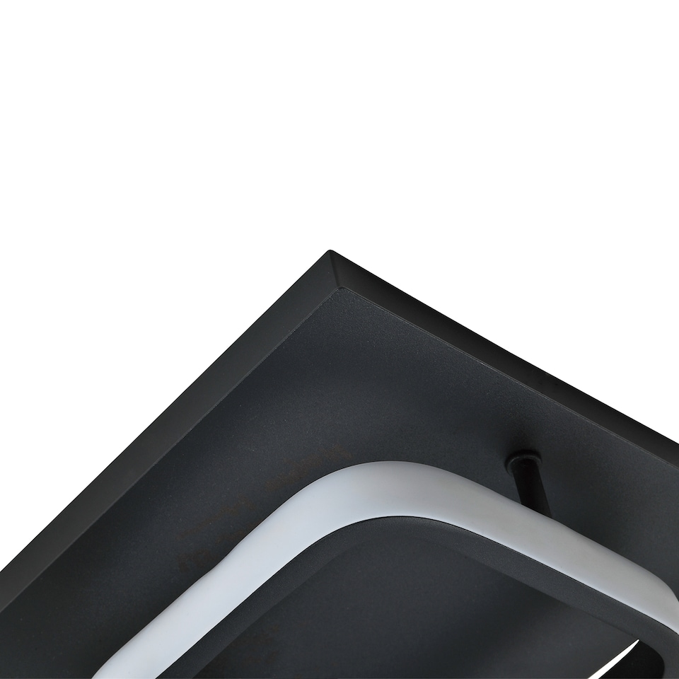 image 1 of Matt Black 3000K Square LED Ceiling Strip Light Fitting | Black