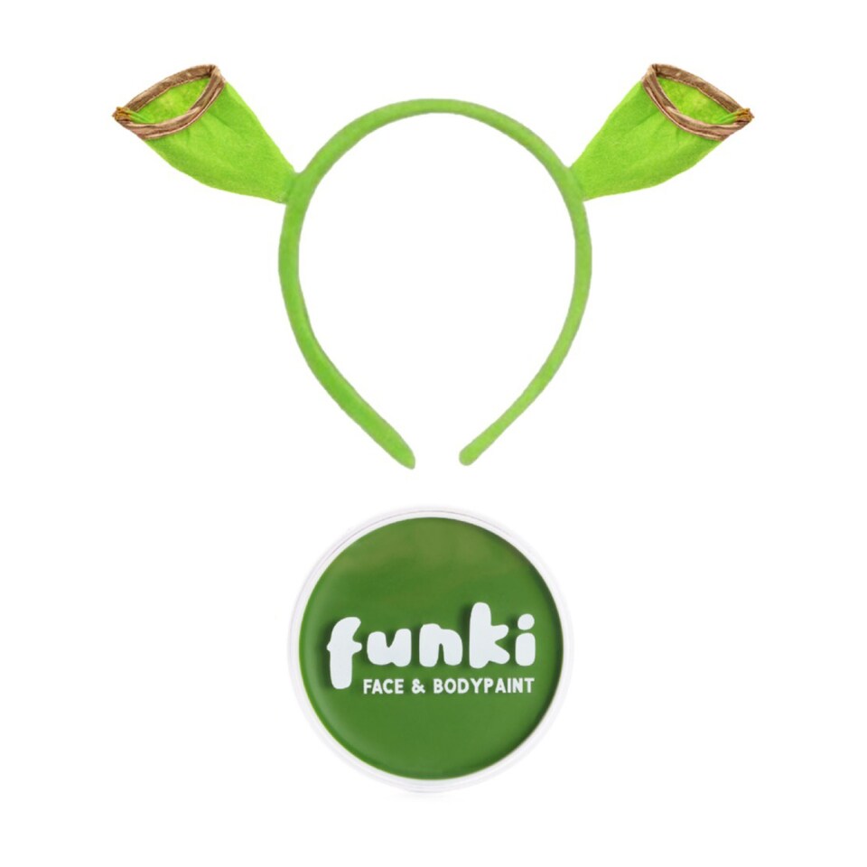 image 1 of Green Ogre Accessory Set - 2 Pcs - Ears Headband & Face Paint | Green | One Size