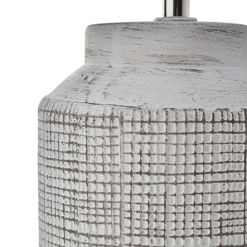 image 1 of Hestia Textured White Table Lamp White