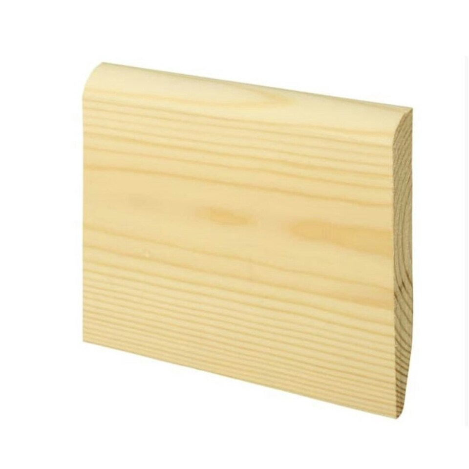 image 1 of PACK OF 5 (Total 5 Units)  - Dual Purpose Chamfered & Bullnose Natural Pine Skirting- 15mm x 95mm - 4200mm Length