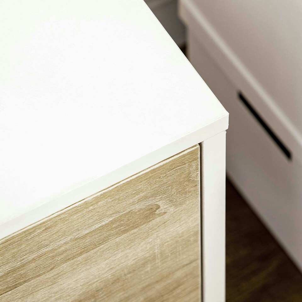 image 1 of HOMCOM TV Cabinet Entertainment Centre w/ Storage Cabinet and Drawer, Natural