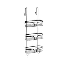 Showerdrape Dante Black 3 Tier Over Door Hook Door Shower Caddy | Black | 1