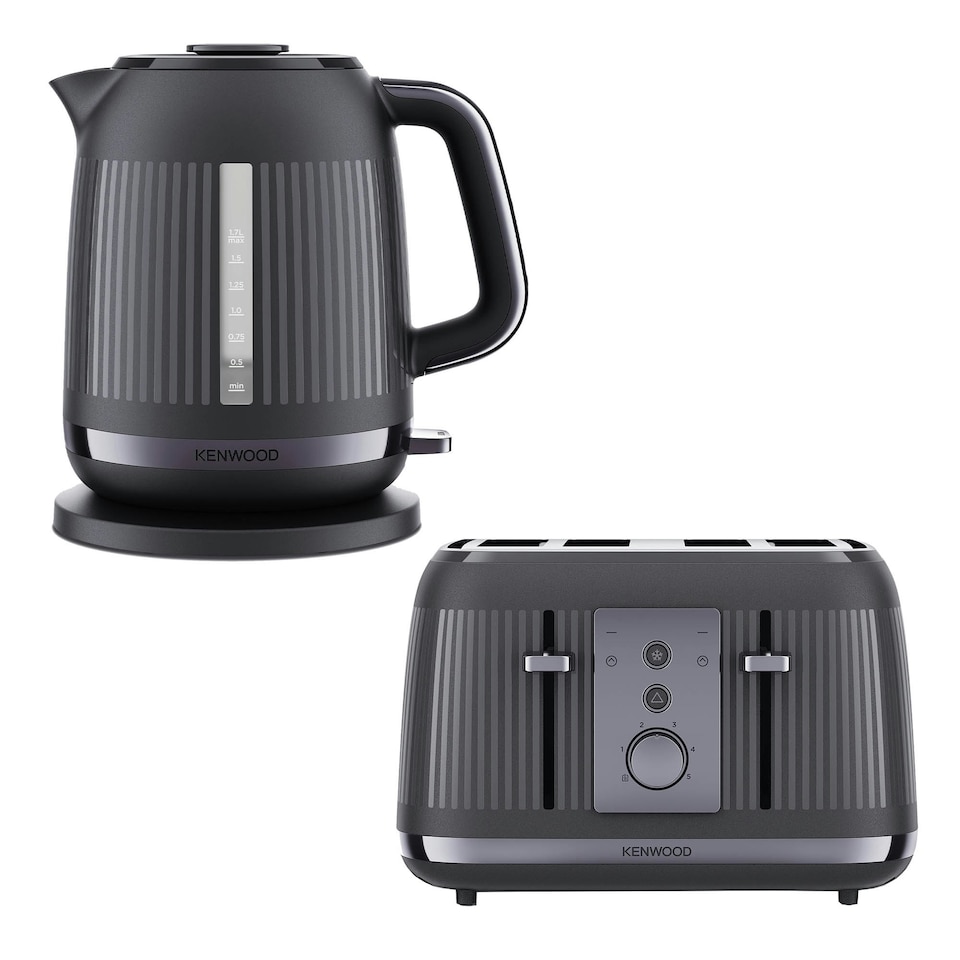 image 1 of Kenwood Dusk 1.7L Kettle & 4 Slice Toaster Set, Grey