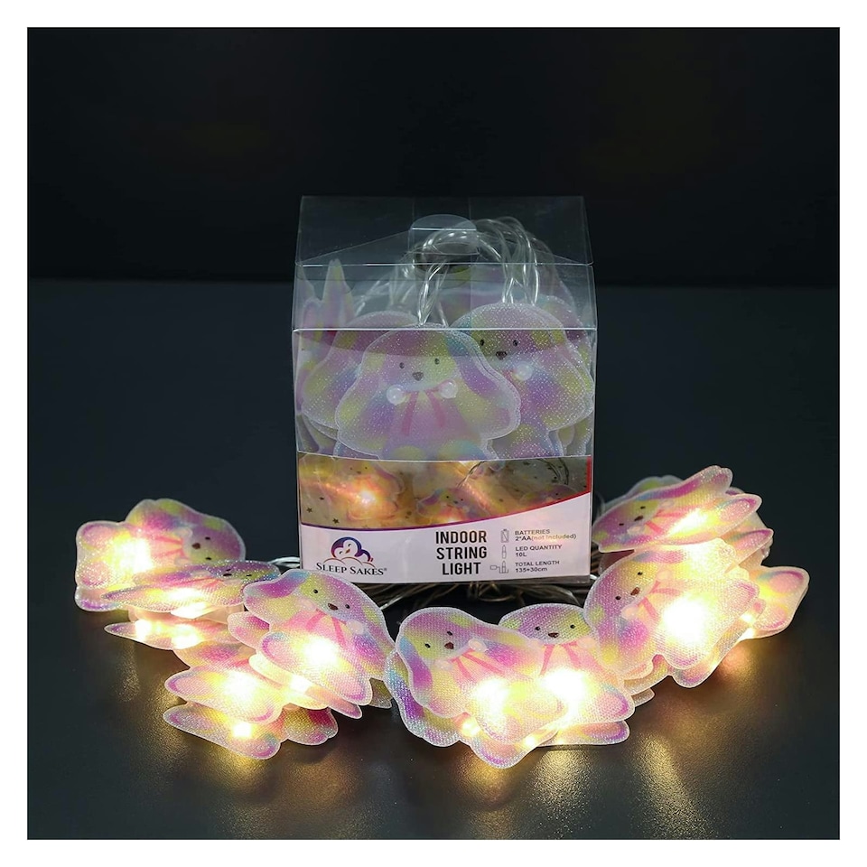 Sleep Sakes 10 String Lights 135cm - Rainbow Rabbit N/A