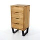 image 3 of Texas 4 Drawer Narrow Chest of Drawers - Industrial Style Pine Bedroom Storage Cabinet with Metal Legs | Brown | Brown | 1