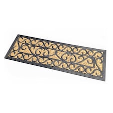 Homescapes Scroll Rubber and Coir Doormat