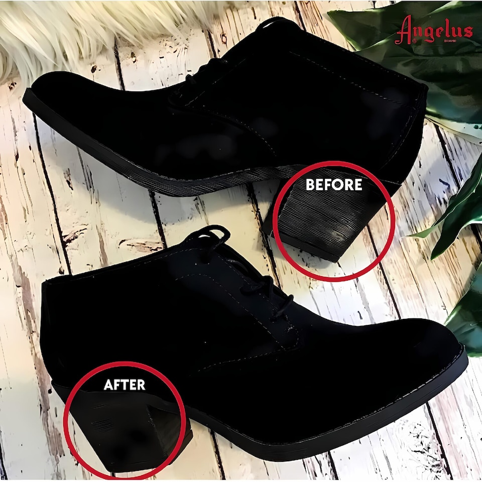 image 1 of Angelus Black Walk on Sole Paint - Refinishing for Fashion Footwear 2oz | Black