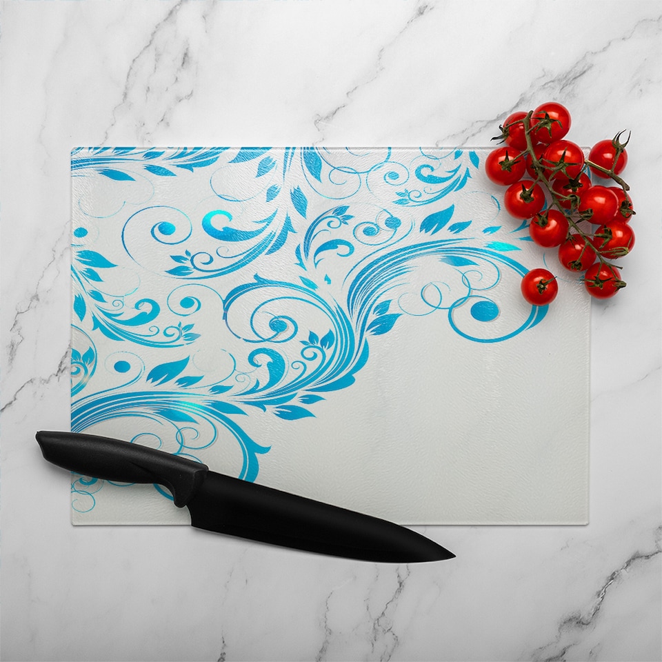 image 1 of Swirls Glass Chopping Board | Multi