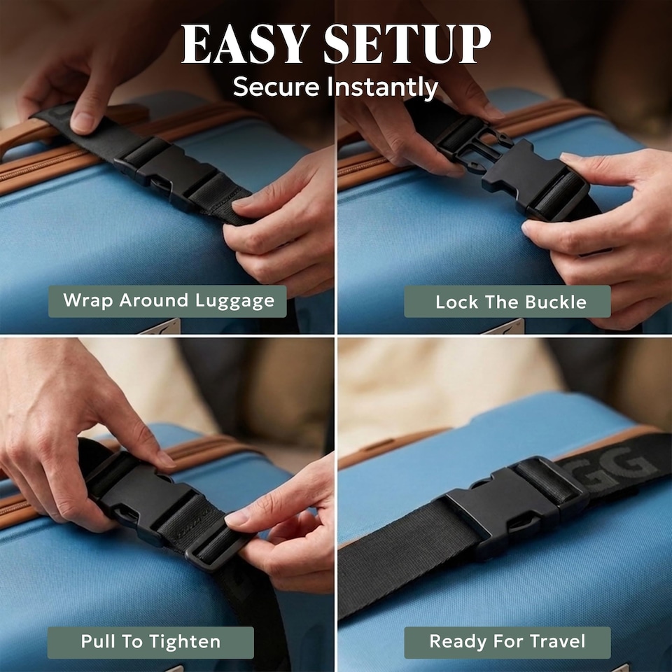image 1 of Lugg Luggage Straps 2 Pack Adjustable Suitcase Belts 180 cm Polyester Webbing