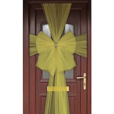 Gold Deluxe Pre-Made Door Bow Decoration