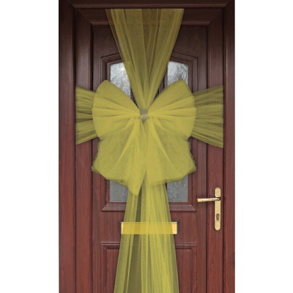 Gold Deluxe Pre-Made Door Bow Decoration