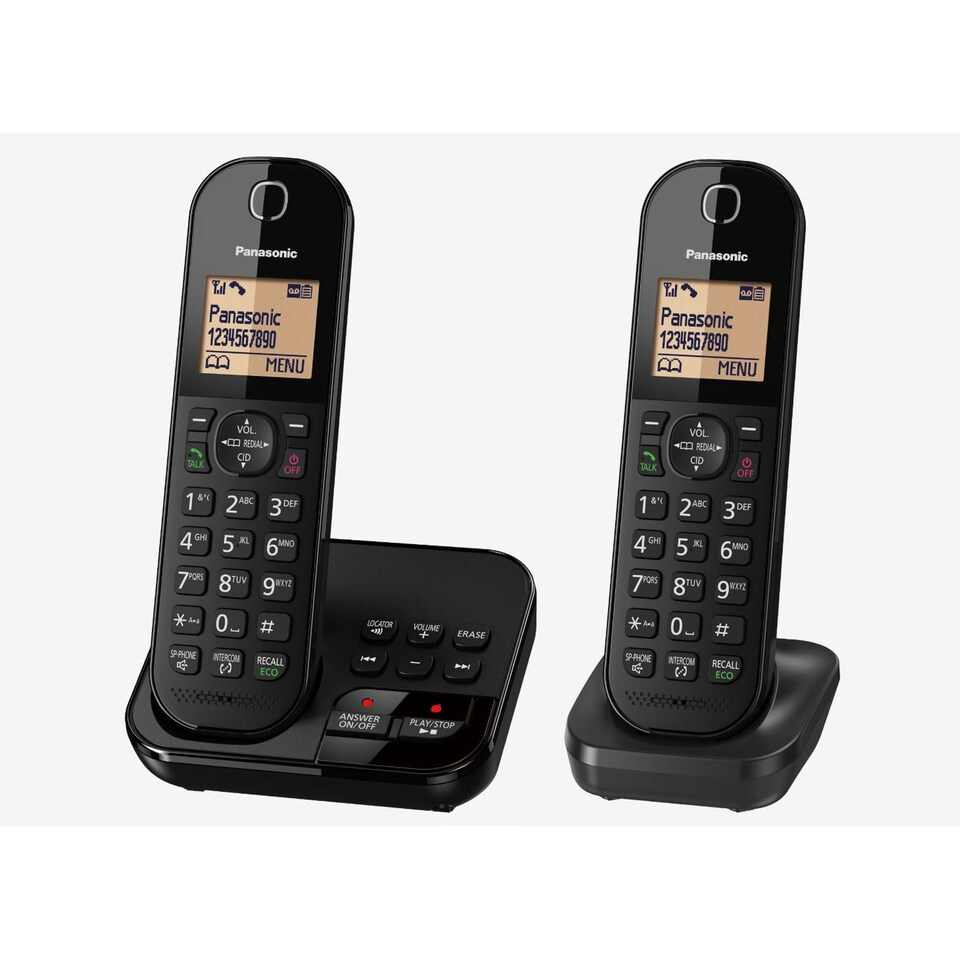 image 1 of Panasonic KX-TGC422EB Black Twin Digital Cordless Phone - Box Damaged