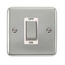 SE HOME Curved Polished Chrome 1 Gang Ingot Size 45A Switch White | Polished Chrome