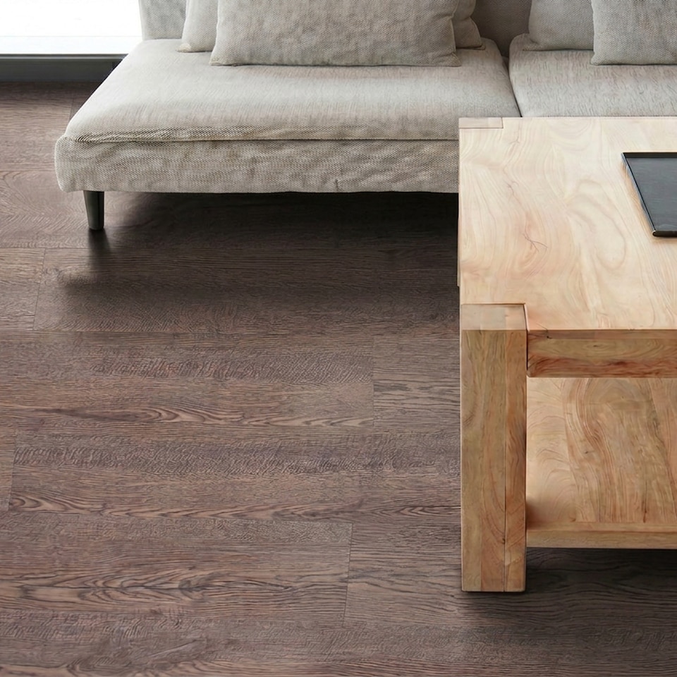 image 1 of NOVECRAFTO Self Adhesive Vinyl Floor Planks – Peel & Stick Flooring – Dark Brown Oak Effect – Easy DIY Installation – Durable & Waterproof Tiles | Brown | 4.17 sqm