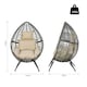 image 7 of Outsunny Outdoor indoor Wicker Teardrop Chair with Cushion Rattan Lounger
