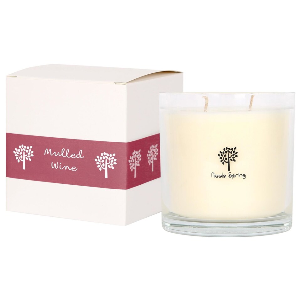 image 1 of Nicola Spring Mulled Wine Scented Candle - 400g 28h Natural Single Wick Soy Wax Aromatherapy Candle Home Fragrance