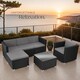 image 8 of Garden Furniture Set Lignano - modular sofa with armchair, stool, coffee table | Black | black | 179 x 150 x 65 cm | 1