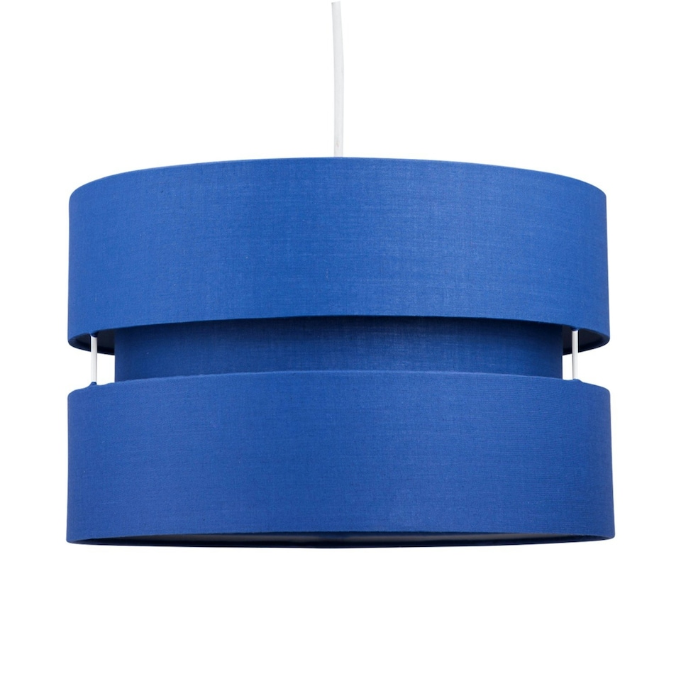 image 1 of First Choice Lighting Blue Layered Easy Fit Drum Light Shade Blue