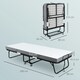 image 9 of HOMCOM Folding Bed with 10cm Mattress, Portable Foldable Guest Bed with Wheels