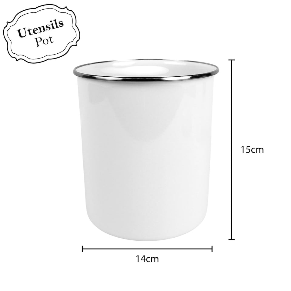 Peach Peonies Large Metal Kitchen Utensil Pot - Tesco Groceries