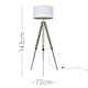 image 2 of ValueLights Brown Floor Lamp Drum White Shade | Brown