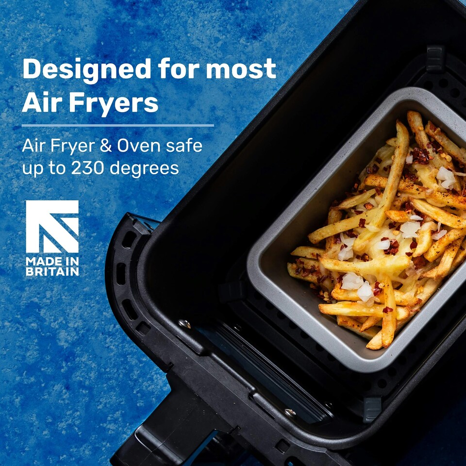 image 1 of BetterWare Air Fryer Accessories Set of 2 x 16.5cm Rectangular Dishes