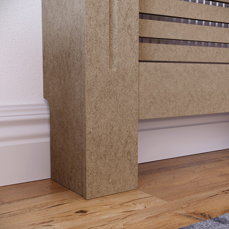 image 1 of Vida Designs Milton Radiator Cover MDF Slatted Cabinet, Unfinished, 78cm