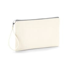 Westford Mill Canvas Wristlet Pouch - Natural/Light Grey - One Size Cream