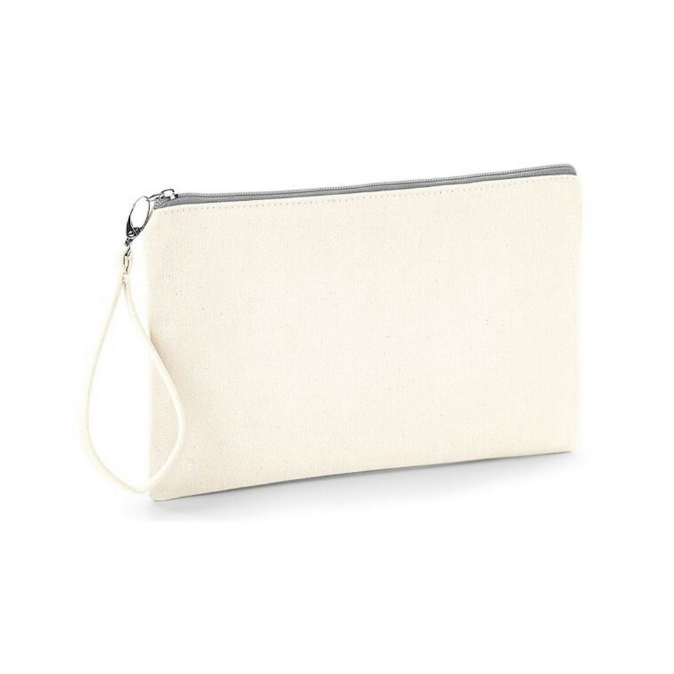 image 1 of Westford Mill Canvas Wristlet Pouch - Natural/Light Grey - One Size Cream