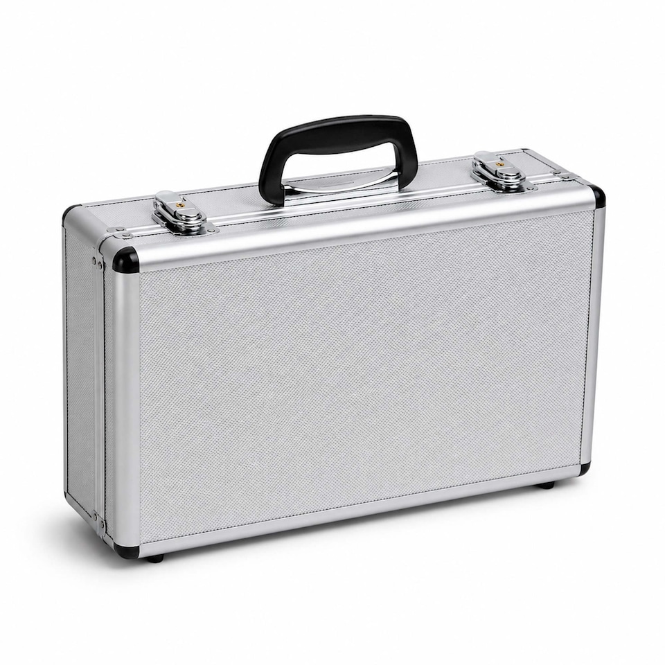 image 1 of Heavy Duty Aluminium Flight Carry Case Storage Lock Box Camera - 40x20x12.5cm | Silver | 1