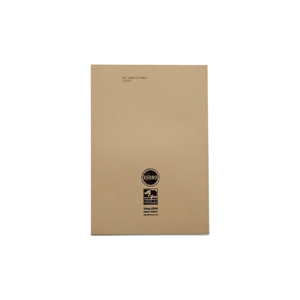 image 1 of Rhino 80 Page 8mm Lined with Margin Exercise Book Buff A4 50 Pack