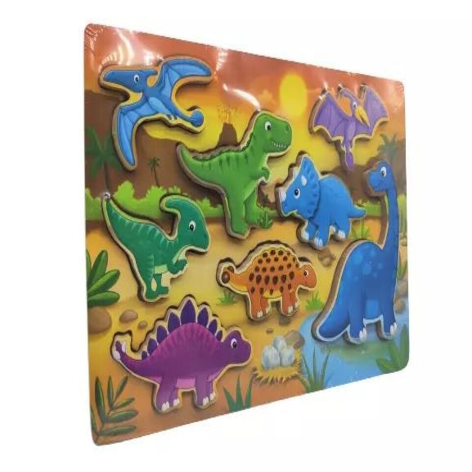 image 1 of Single Wood Works Dino Chunky Puzzle