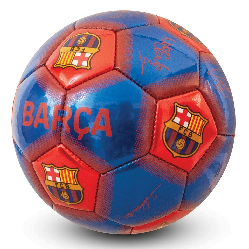 image 1 of Barcelona Size 5 Metallic Signature Football Blue