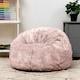 image 3 of icon Kids Classic Faux Fur Bean Bag Chair Light Pink Bean Bags for Children Pink