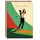 image 1 of Golfing Sport Golfer Golf Swing Pose Bold Design Birthday Card