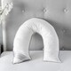 image 3 of V Shape Duck Feather And Down Luxury Pillow 100% Cotton Cover White