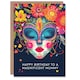 image 1 of Floral Headdress Love Hearts Flowers Mummy Birthday Card