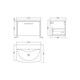 image 2 of Balterley Winshill Contemporary 1 Drawer Wall Hung Vanity Unit with Curved Basin, Metallic Slate, 600mm
