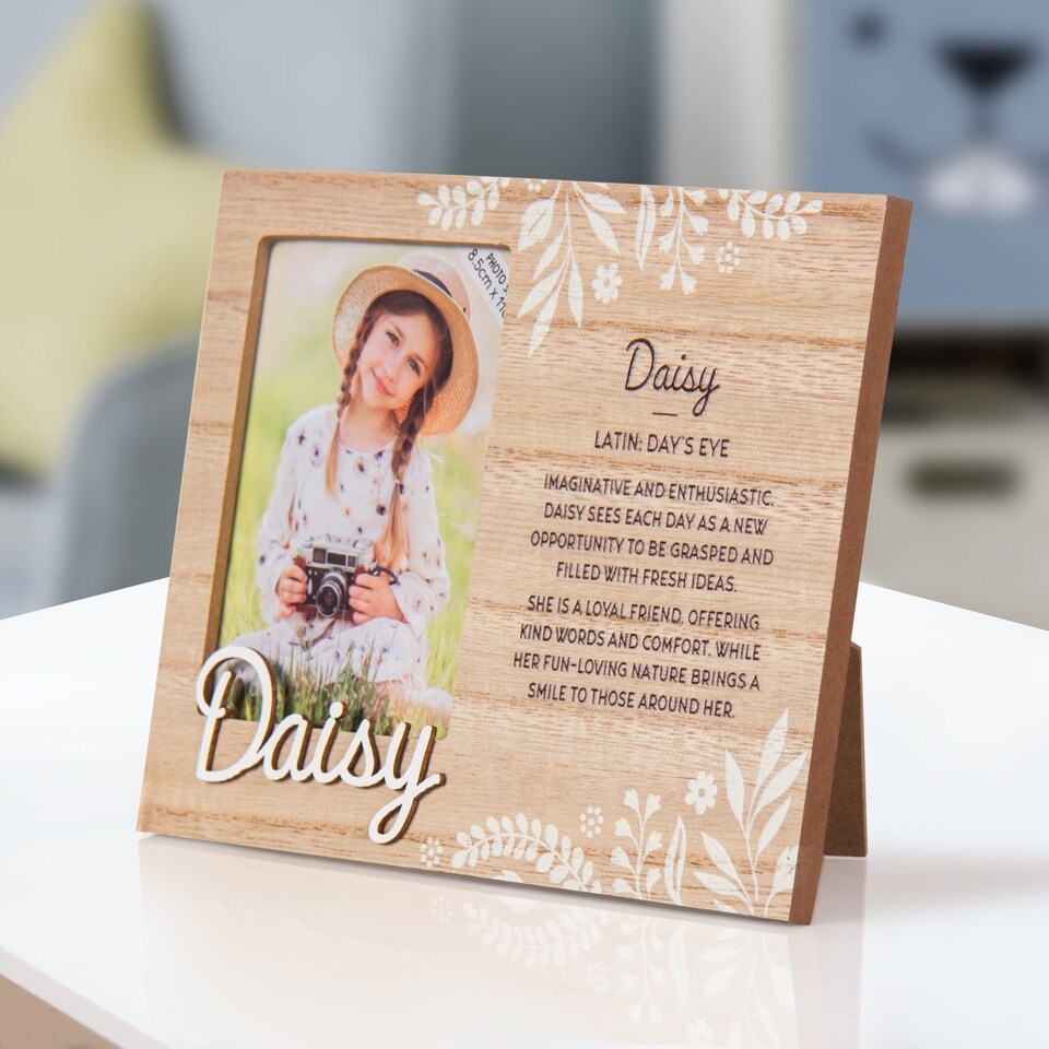 image 1 of History & Heraldry Pre-Personalised Kids Wooden Picture Frame - Daisy